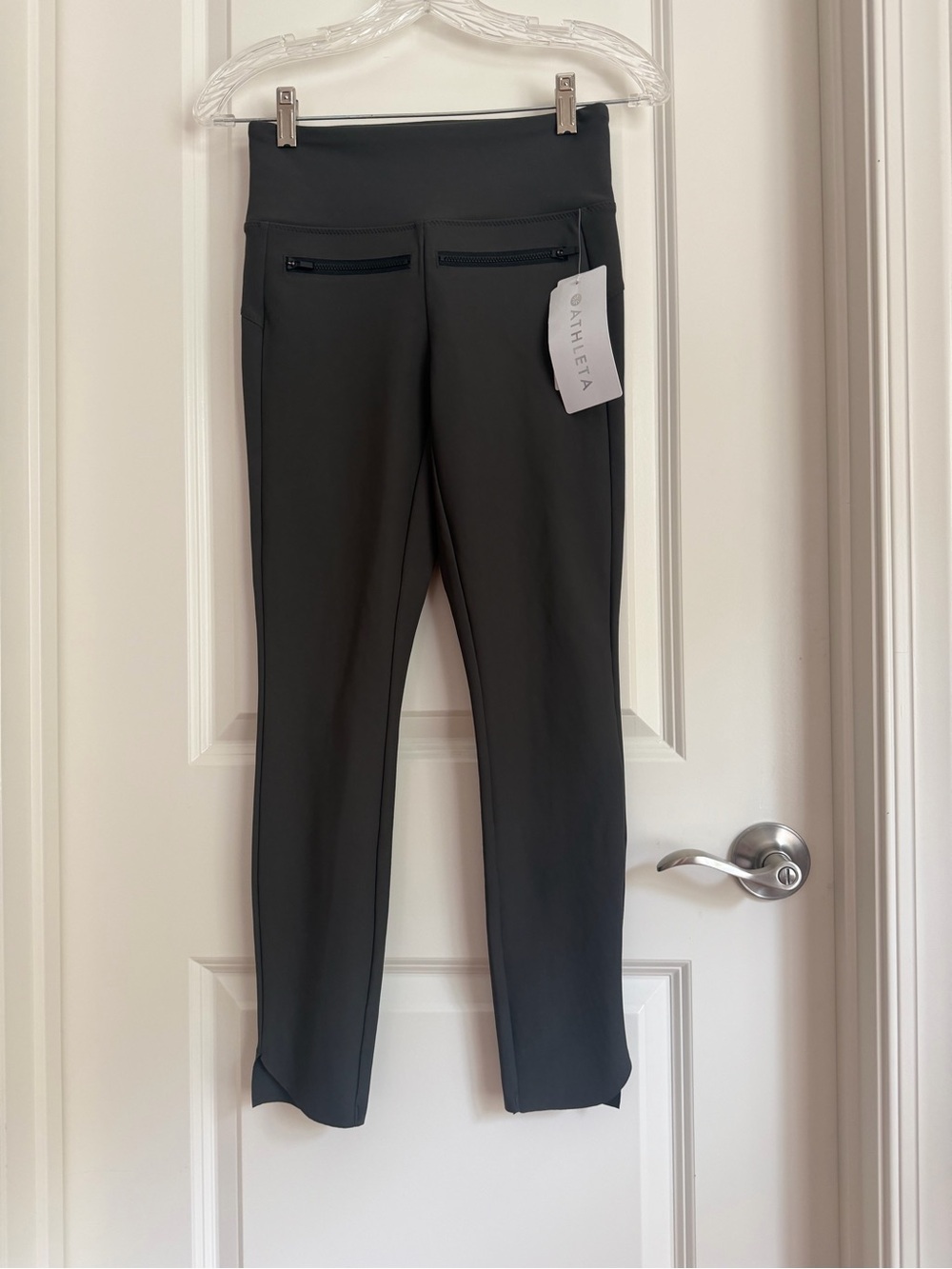 NWT Athleta Stellar Crop Ankle Pant Women's SZ XXS Zip Pockets Oliver Green
